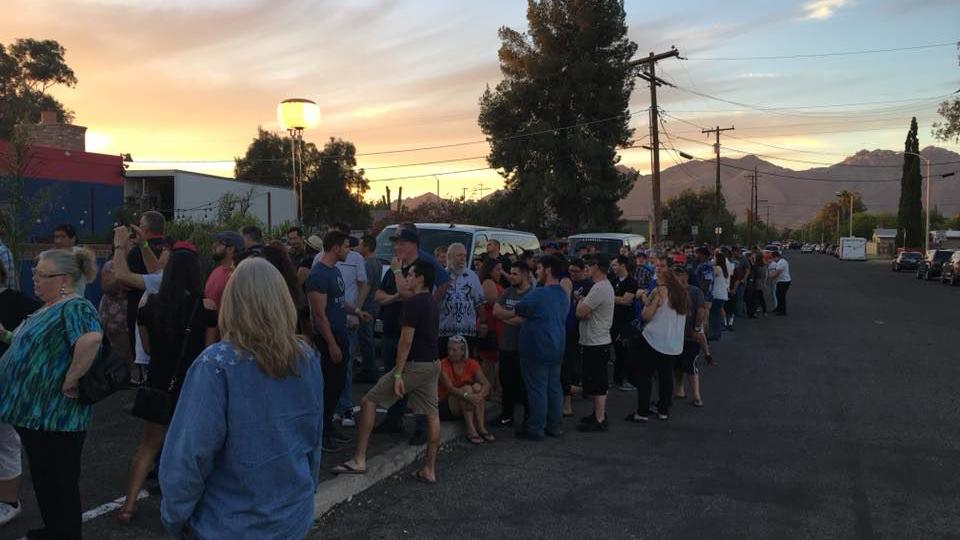 It wasn’t crazy drink specials that led to a ridiculously long line at a Tucson bar